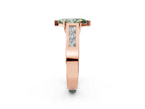 Rose gold Fancy Green Marquise Cut Cut Channel Set Solitaire Ring with Four-Prong Setting_2