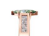 Rose gold Fancy Green Marquise Cut Cut Channel Set Solitaire Ring with Four-Prong Setting_5