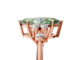 Rose gold Fancy Green Marquise Cut Cut Diamond Cluster Ring with Solitaire Band and Four-Prong Setting_5