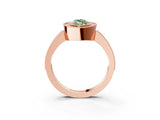 Rose gold Fancy Green Marquise Cut-Cut Diamond Halo Engagement Ring with Pave Band and Prong Setting_3
