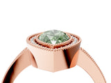 Rose gold Fancy Green Marquise Cut-Cut Diamond Halo Engagement Ring with Pave Band and Prong Setting_4