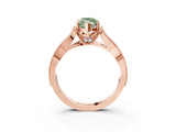 Rose gold Fancy Green Marquise Cut Cut Diamond Twisted Band with Milgrain Pave Setting and Four-Prong Setting_3