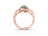 Rose gold Fancy Green Marquise Cut Cut Halo Diamond Infinity Band with Four-Prong Setting_3