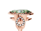 Rose gold Fancy Green Marquise Cut Cut Halo Diamond Infinity Band with Four-Prong Setting_5