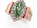 Rose gold Fancy Green Marquise Cut Cut Halo Split Shank Prong Set Ring_1