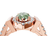 Rose gold Fancy Green Marquise Cut Cut Halo Split Shank Prong Set Ring_4