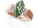 Rose gold Fancy Green Marquise Cut Diamond Channel Set Solitaire Ring with Four-Prong Setting_13