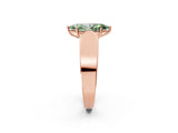 Rose gold Fancy Green Marquise Cut Diamond Channel Set Solitaire Ring with Four-Prong Setting_14