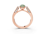 Rose gold Fancy Green Marquise Cut Diamond Channel Set Solitaire Ring with Four-Prong Setting_15