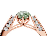 Rose gold Fancy Green Marquise Cut Diamond Channel Set Solitaire Ring with Four-Prong Setting_16