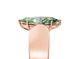 Rose gold Fancy Green Marquise Cut Diamond Channel Set Solitaire Ring with Four-Prong Setting_17