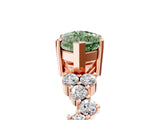 Rose gold Fancy Green Marquise Cut Diamond Cluster Pavé Band with Four-Prong Setting_17