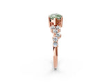Rose gold Fancy Green Marquise Cut Diamond Cluster Pavé Band with Four-Prong Setting_5