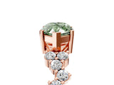 Rose gold Fancy Green Marquise Cut Diamond Cluster Pavé Band with Four-Prong Setting_8
