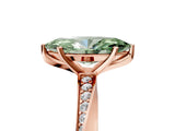 Rose gold Fancy Green Marquise Cut Diamond Engagement Ring with Side Stone Accents and Four-Prong Setting_17