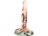 Rose gold Fancy Green Marquise Cut Diamond Engagement Ring with Side Stone Accents and Four-Prong Setting_96