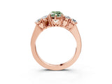 Rose gold Fancy Green Marquise  Cut Diamond Five-Stone Prong Set White Gold Ring_35