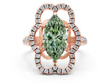 Rose gold Fancy Green Marquise Cut Diamond Floral Halo Split Shank Prong Setting Ring_24