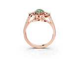 Rose gold Fancy Green Marquise Cut Diamond Floral Halo Split Shank Prong Setting Ring_27