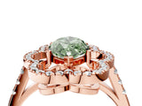 Rose gold Fancy Green Marquise Cut Diamond Floral Halo Split Shank Prong Setting Ring_28