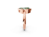 Rose gold Fancy Green Marquise  Cut Diamond Halo Engagement Ring with Split Shank and Four-Prong Setting_107