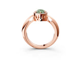 Rose gold Fancy Green Marquise  Cut Diamond Halo Engagement Ring with Split Shank and Four-Prong Setting_108