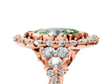 Rose gold Fancy Green Marquise Cut Diamond Halo Ring with Pavé Band and Four-Prong Setting_46