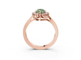 Rose gold Fancy Green Marquise  Cut Diamond Halo Ring with Round Brilliant Halo and Solitaire Band_107