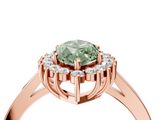 Rose gold Fancy Green Marquise  Cut Diamond Halo Ring with Round Brilliant Halo and Solitaire Band_108