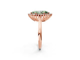 Rose gold Fancy Green Marquise  Cut Diamond Halo Ring with Solitaire Band and Prong Setting_54