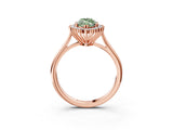 Rose gold Fancy Green Marquise  Cut Diamond Halo Ring with Solitaire Band and Prong Setting_55