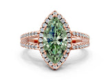 Rose gold Fancy Green Marquise Cut Diamond Halo Split Shank Engagement Ring_60