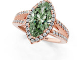 Rose gold Fancy Green Marquise Cut Diamond Halo Split Shank Engagement Ring_61
