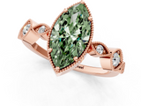 Rose gold Fancy Green Marquise  Cut Diamond Milgrain Marquise Band with Prong Setting_4