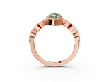Rose gold Fancy Green Marquise  Cut Diamond Milgrain Marquise Band with Prong Setting_6