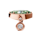 Rose gold Fancy Green Marquise  Cut Diamond Milgrain Marquise Band with Prong Setting_8