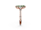 Rose gold Fancy Green Marquise  Cut Diamond Pavé Band Ring with Four-Prong Setting_26