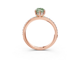 Rose gold Fancy Green Marquise  Cut Diamond Pavé Band Ring with Four-Prong Setting_27