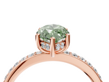 Rose gold Fancy Green Marquise  Cut Diamond Pavé Band Ring with Four-Prong Setting_28