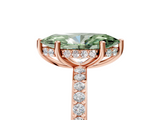Rose gold Fancy Green Marquise  Cut Diamond Pavé Band Ring with Four-Prong Setting_29