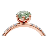 Rose gold Fancy Green Marquise  Cut Diamond Pavé Band Solitaire with Four-Prong Setting_7