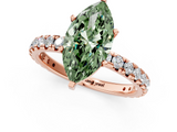 Rose gold Fancy Green Marquise  Cut Diamond Pavé Band with Four-Prong Setting_35