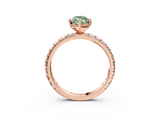 Rose gold Fancy Green Marquise  Cut Diamond Pavé Band with Four-Prong Setting_37