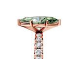 Rose gold Fancy Green Marquise  Cut Diamond Pavé Band with Four-Prong Setting_39