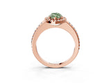Rose gold Fancy Green Marquise Cut Diamond Pavé Halo Ring with Four-Prong Setting_39