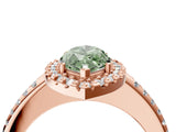 Rose gold Fancy Green Marquise Cut Diamond Pavé Halo Ring with Four-Prong Setting_40