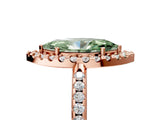 Rose gold Fancy Green Marquise Cut Diamond Pavé Halo Ring with Four-Prong Setting_41