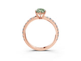Rose gold Fancy Green Marquise Cut Diamond Pavé Solitaire Engagement Ring with Four-Prong Setting_76