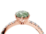 Rose gold Fancy Green Marquise Cut Diamond Pavé Solitaire Engagement Ring with Four-Prong Setting_77
