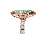 Rose gold Fancy Green Marquise Cut Diamond Pavé Solitaire Engagement Ring with Four-Prong Setting_78
